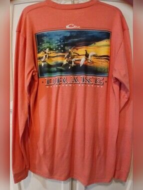 Drake Waterfowl Patriotic Graphic Long Sleeve Tee Size L